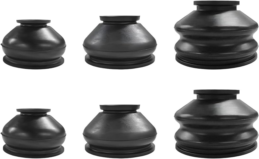 6 PCS Ball Joint Tie Rod Boot, Flexible Rubber Turn to Rod Arm Ball Joint He Dust Protection Cover Track Rod End Set, Car Suspension Steering Parts Accessories for Most Vehicles