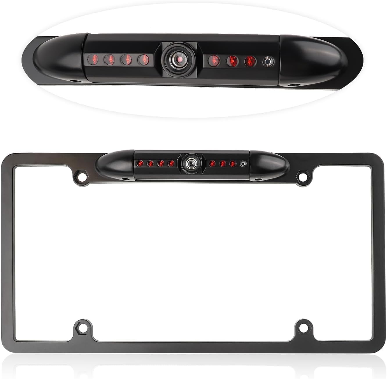 License Plate Backup Camera,HD Night Vision Reverse Camera with 8 LED,170°Wide Angle IP67 Waterproof Rear View Camera,Heavy Duty Reverse Camera Car Accessories Fits US License Plates