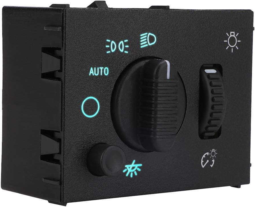 Helight Switch Helamp Dimmer Switch - Compatible with 2003-2006 Chevy Silvero, Suburban, Tahoe, GMC Sierra, Yukon, Cillac Escale - Replace D1595G, 19381535, 15194803, 1S8489