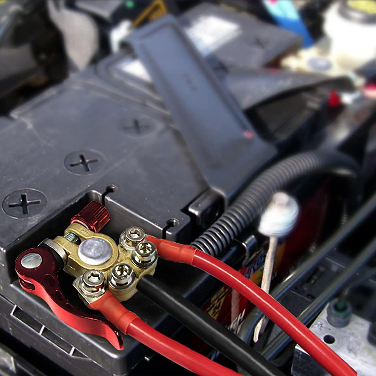 Car Battery Terminal Connectors, 2 Pcs 4 Way Quick Release Disconnect Car Battery Terminal for SAE/JIS Type A Posts, Compatible With Cars, Vans, Trucks and More - Image 5