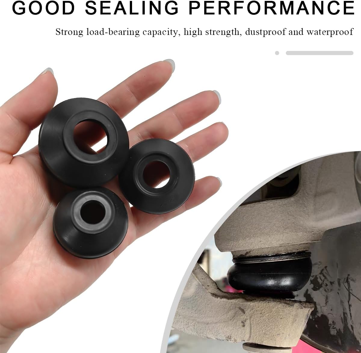 6 PCS Ball Joint Tie Rod Boot, Flexible Rubber Turn to Rod Arm Ball Joint He Dust Protection Cover Track Rod End Set, Car Suspension Steering Parts Accessories for Most Vehicles - Image 3