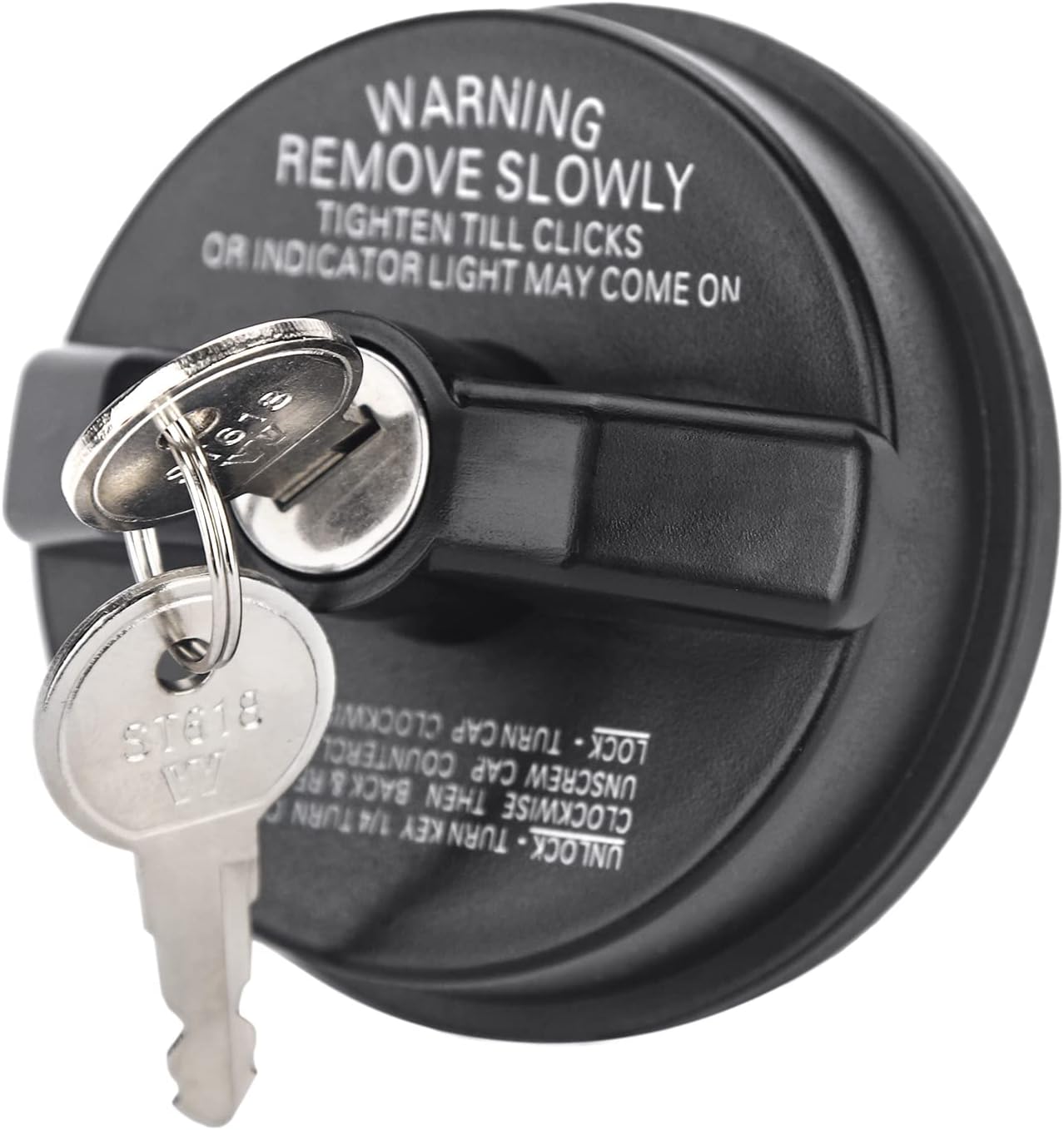 ZONFANT Locking Gas Cap W/2 Keys, Lock Fuel Cap Compatible With Chevy Honda Nissan Acura Mazda Cillac GMC Vehicle 4Runner FJ Cruiser Silvero Camaro And More, Replace#10504 77300-47020
