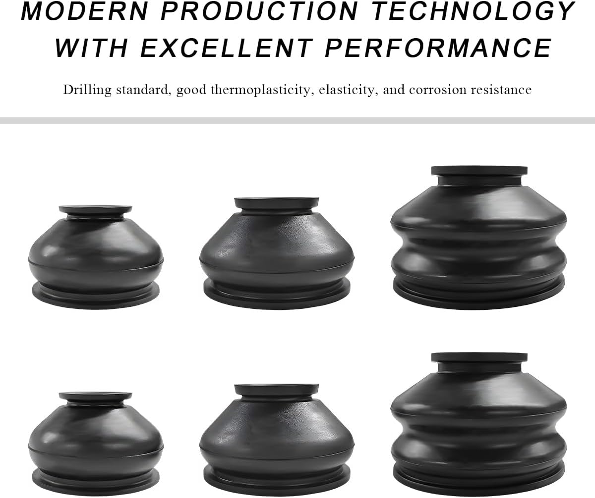 6 PCS Ball Joint Tie Rod Boot, Flexible Rubber Turn to Rod Arm Ball Joint He Dust Protection Cover Track Rod End Set, Car Suspension Steering Parts Accessories for Most Vehicles - Image 4