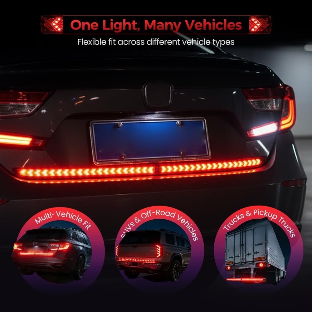 78 Inch Tailgate Light Bar Strip, 2026 Upgred Truck Dynamic Taillight for Pickup Trailer, Weatherproof Truck Tailgate Strip Light LED Bar Break Reverse Turn Signal (78in) - Image 5