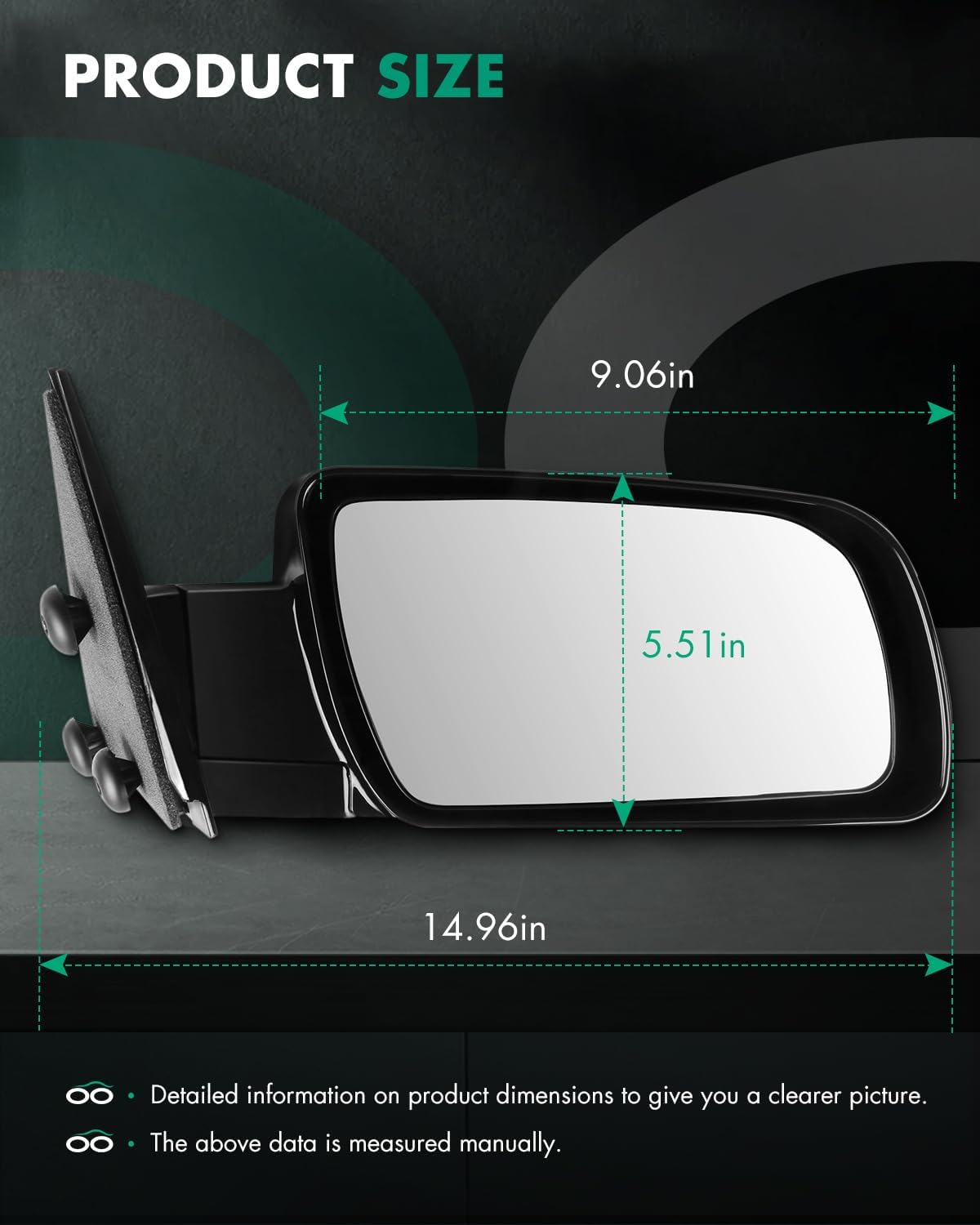 SCITOO Side View Mirrors Fit for 1988-1999 For Chevy C1500 C2500 C3500 For Chevy K1500 K2500 K3500 1995-2000 For Chevy Tahoe Manual Folding justment 15036360 GM1321122, GM1320122 - Image 3