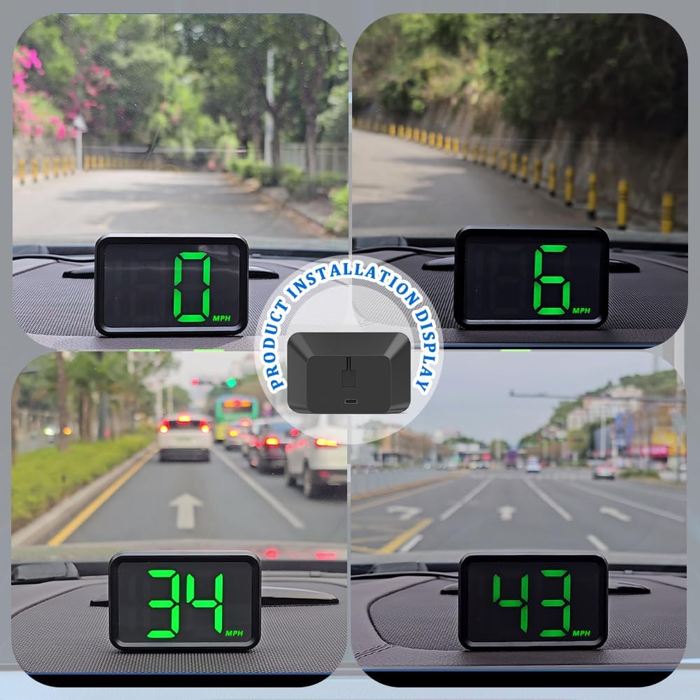 Hes Up Display for Cars Windshield with MPH Speed,HUD Display Digital Speedometer for Car Used USB Plug,Universal GPS Speedometer for Car Accessories Fit for Cars SUVs Trucks (MP/H) - Image 5
