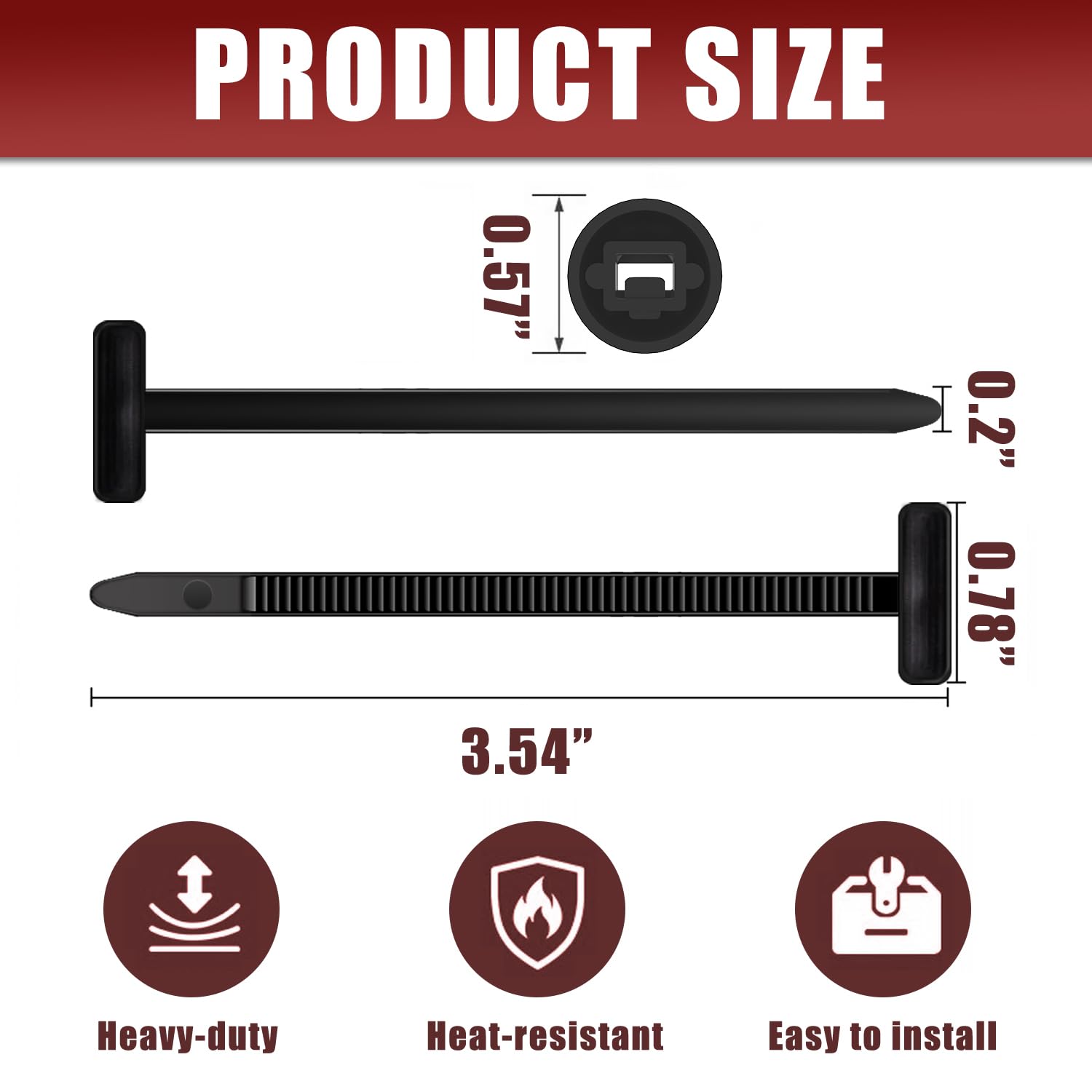 200 Pack Nylon Universal Cable Tie Buckle Zip Tie, Heavy Duty Self-Locking Push Pin with Button Fixion Tools, UV Resistant Plastic Rivet Fasteners for Car Auto Repair (Fender, Bumper, Trunk Liner) - Image 2