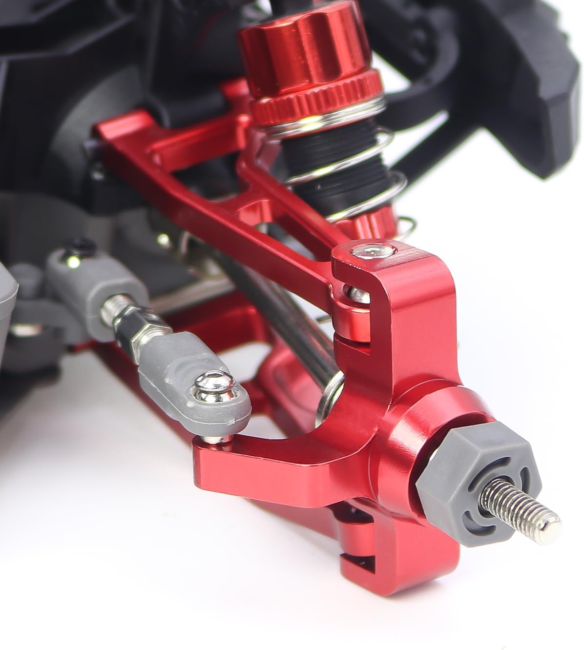 Mjx Hyper Go H16 16208 16209 16210 Metal Suspension Swing Arm Driver Shaft Shock Absorber Steering Motor Mount Group Assembly RC Car Part (Red) - Image 3