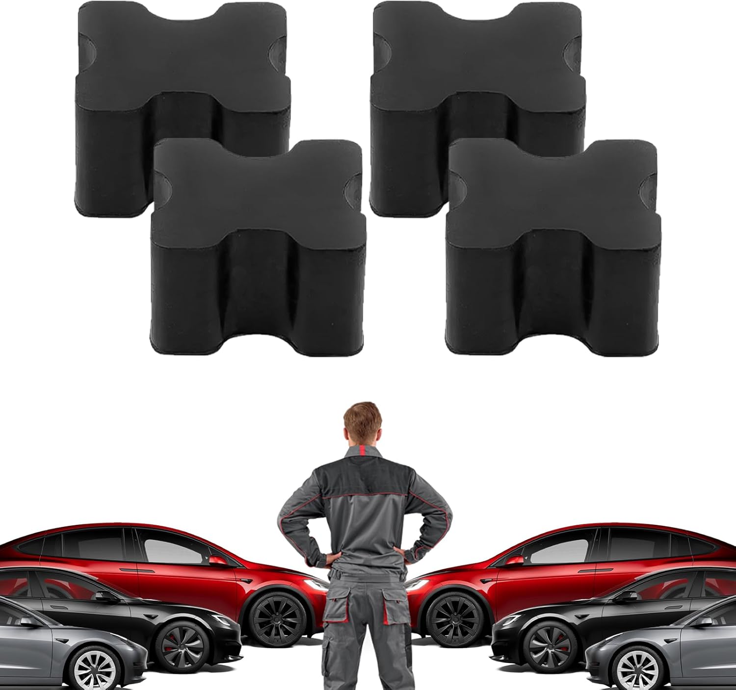 KUQUTIDY 4PCS Rubber Coil Spring Spacers, Heavy Duty Coil Over Suspension Lift Blocks Kit for Enhancing 1" to 1.5" Spacing Spring Rate, Universal Front & Rear Coil Spring Boosters for Rvs Trucks SUVs - Image 6