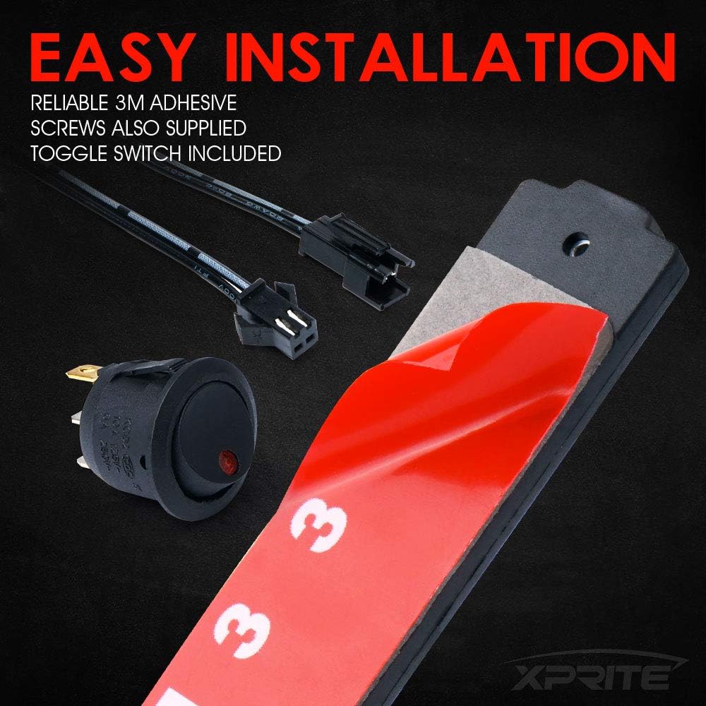 Xprite White Truck Pickup Bed Light Kit, 24 Led Cargo Rock Lighting Kits w/Switch for Van Off-Ro Under Car, Side Marker, Foot Wells, Rail Lights - 8 PCS - Image 6