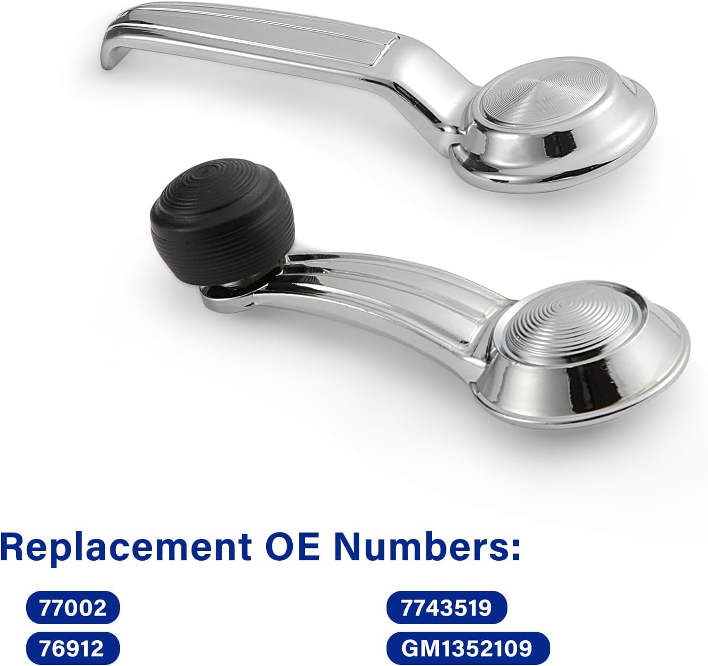 Window Crank Handle & Interior Door Handle Set for 1967-1996 Buick/Chevrolet/GMC Trucks SUVs Models,Chrome,Set of 4 - Image 6