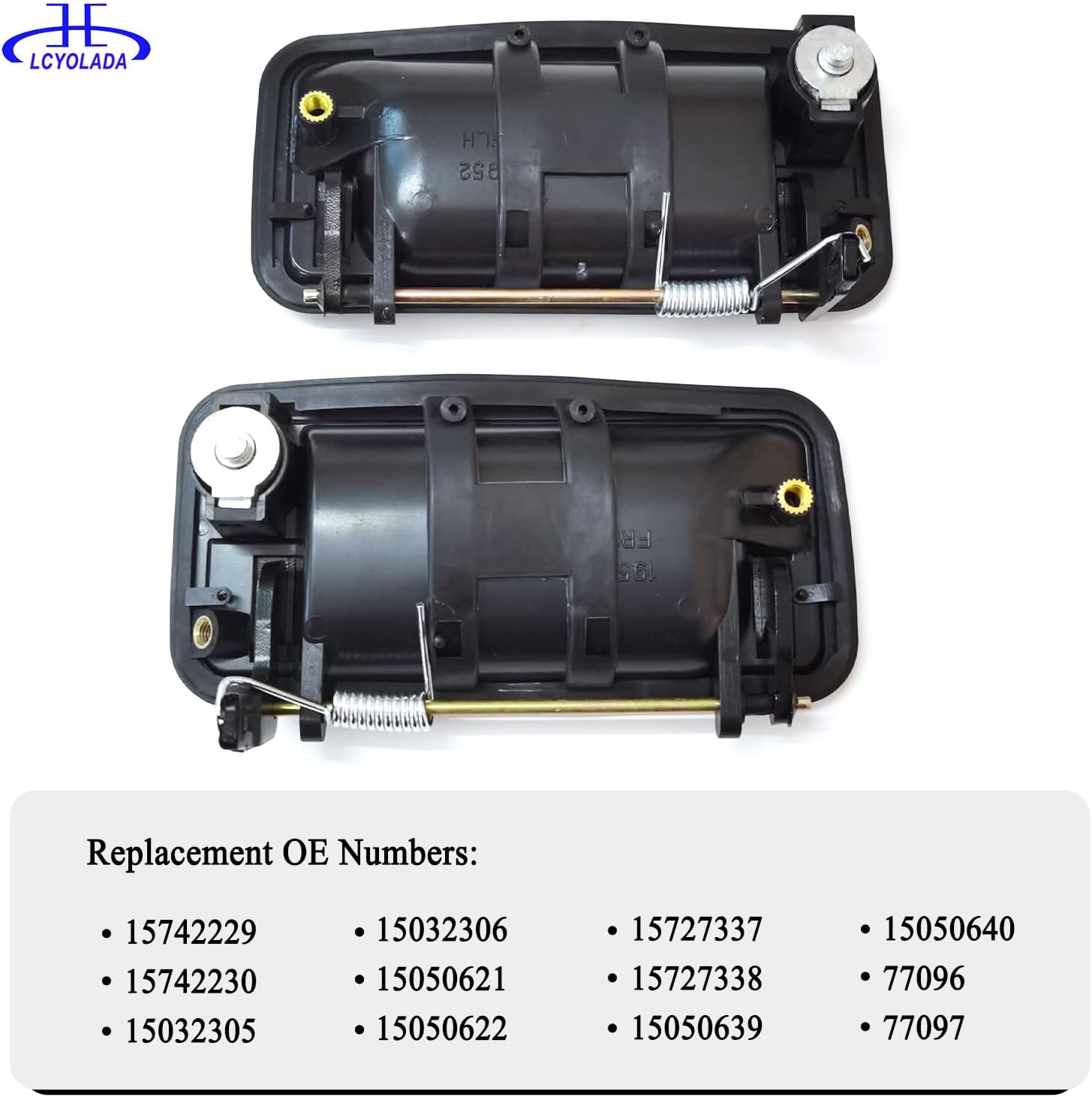 Metal Exterior Door Handles w/Lock Cylinders for 1988-1994 Chevy C1500 C2500 C3500 HD K1500 K2500 K350 Tahoe Suburban GMC Yukon, Front Left & Right Replaces 15742229 15742230 - Image 5