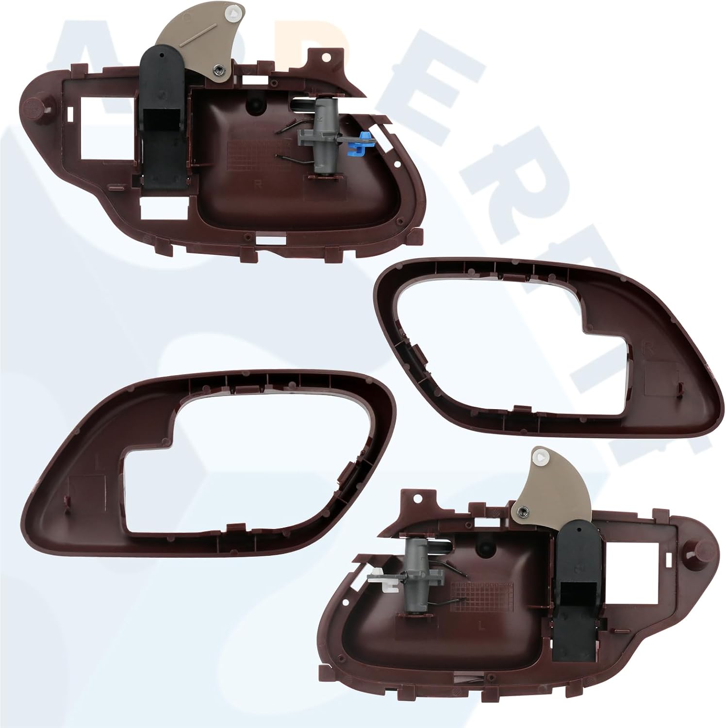 APPERFiT Interior Door Handle w/Bezel Kit (Red) Compatible with 1995-2002 Chevy Chevy GMC Truck C1500 C2500 C3500 K1500 K2500 K3500 Suburban Tahoe Yukon Replaces 15708049 15708050 - Image 2