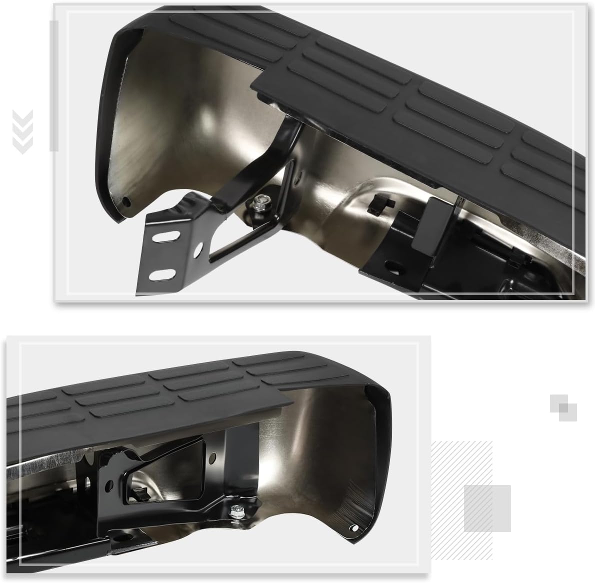 PM PERFORMOTOR Rear Step Bumper with License Plate Lights Compatible with 1999-2006 Chevy Silvero/GMC Sierra 1500 2500 Direct Replacement for GM1103124 GM1103122 12496085 - Image 5