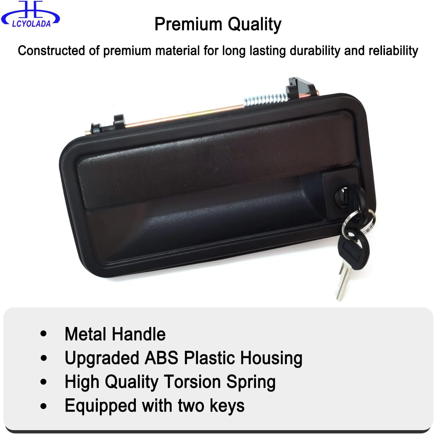 Metal Exterior Door Handles w/Lock Cylinders for 1988-1994 Chevy C1500 C2500 C3500 HD K1500 K2500 K350 Tahoe Suburban GMC Yukon, Front Left & Right Replaces 15742229 15742230 - Image 3