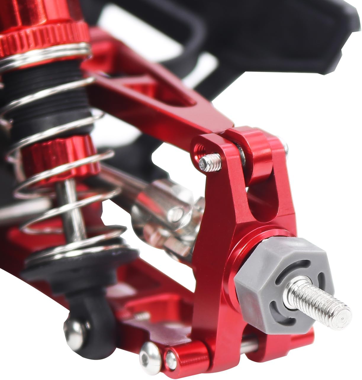 Mjx Hyper Go H16 16208 16209 16210 Metal Suspension Swing Arm Driver Shaft Shock Absorber Steering Motor Mount Group Assembly RC Car Part (Red) - Image 2