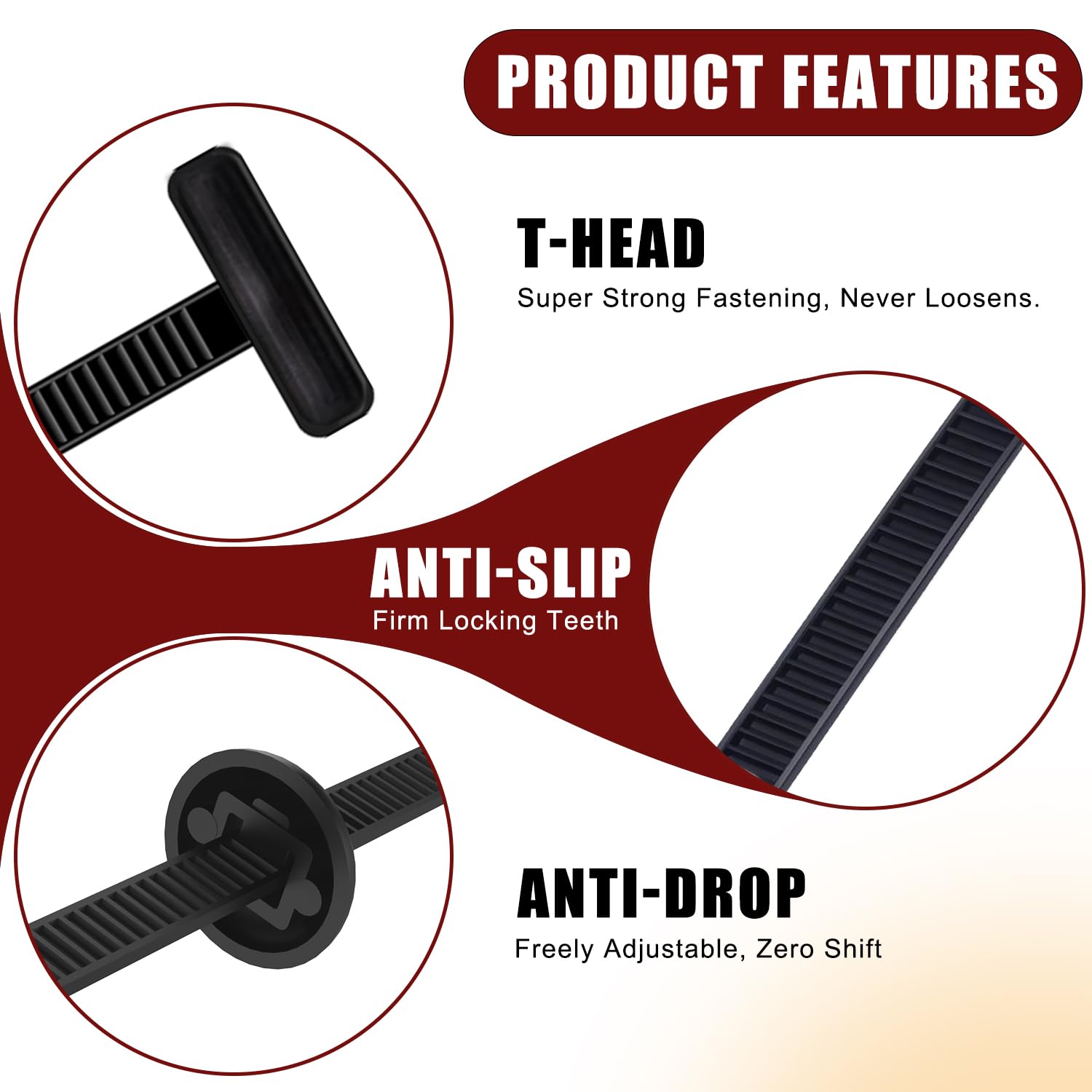 200 Pack Nylon Universal Cable Tie Buckle Zip Tie, Heavy Duty Self-Locking Push Pin with Button Fixion Tools, UV Resistant Plastic Rivet Fasteners for Car Auto Repair (Fender, Bumper, Trunk Liner) - Image 3