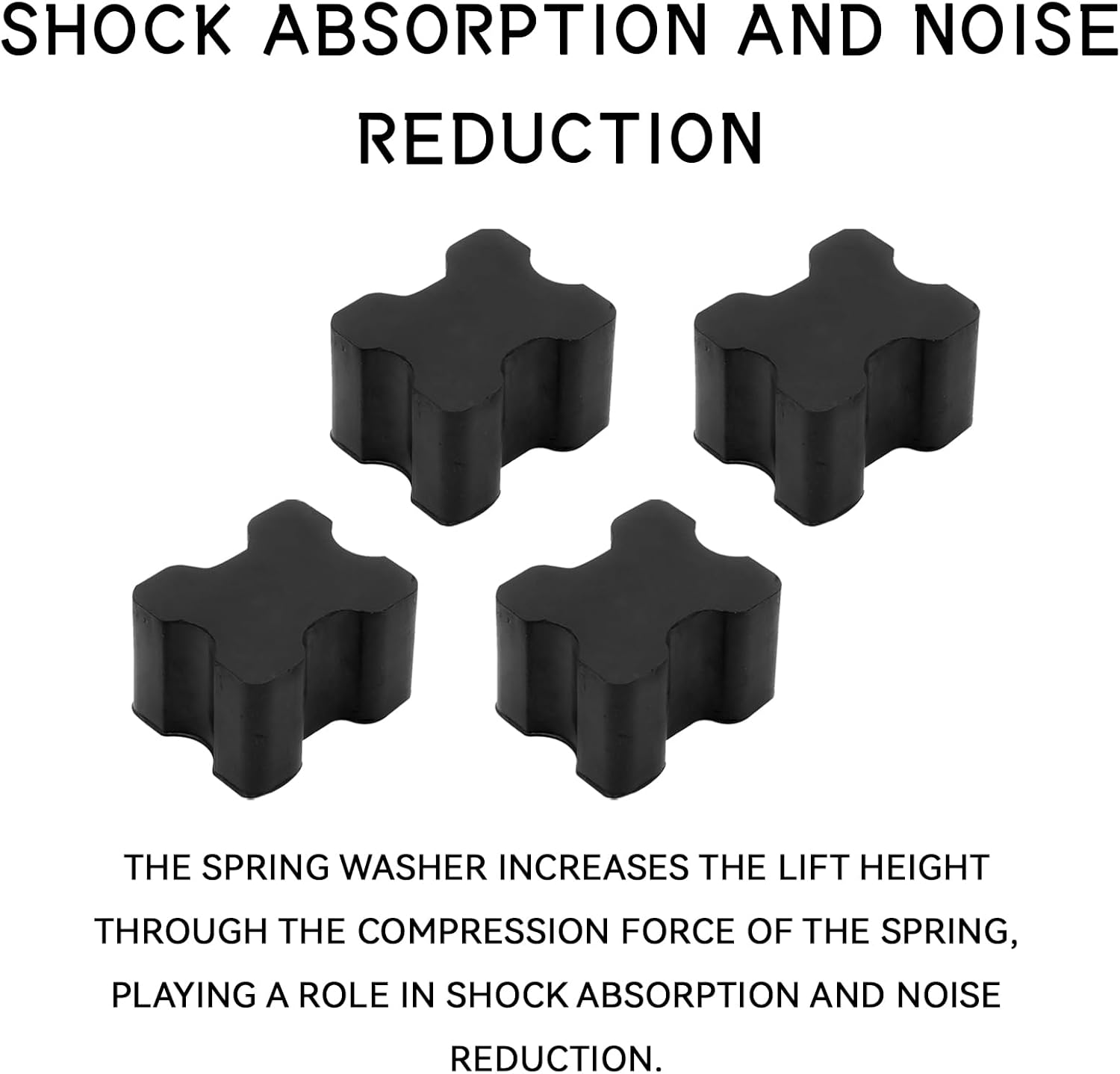 KUQUTIDY 4PCS Rubber Coil Spring Spacers, Heavy Duty Coil Over Suspension Lift Blocks Kit for Enhancing 1" to 1.5" Spacing Spring Rate, Universal Front & Rear Coil Spring Boosters for Rvs Trucks SUVs - Image 4