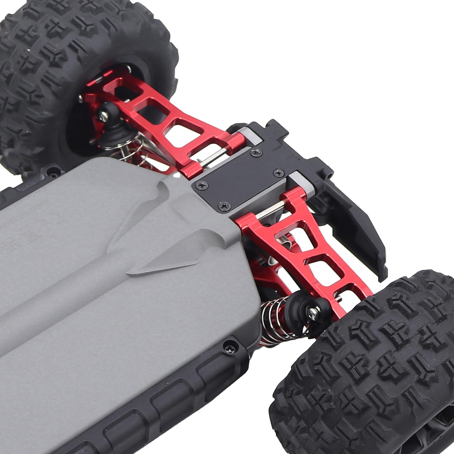 Mjx Hyper Go H16 16208 16209 16210 Metal Suspension Swing Arm Driver Shaft Shock Absorber Steering Motor Mount Group Assembly RC Car Part (Red) - Image 4