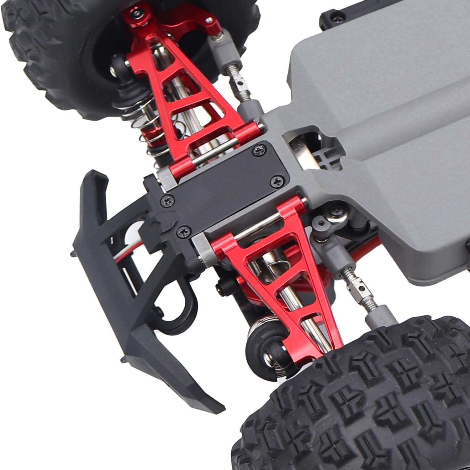 Mjx Hyper Go H16 16208 16209 16210 Metal Suspension Swing Arm Driver Shaft Shock Absorber Steering Motor Mount Group Assembly RC Car Part (Red) - Image 5