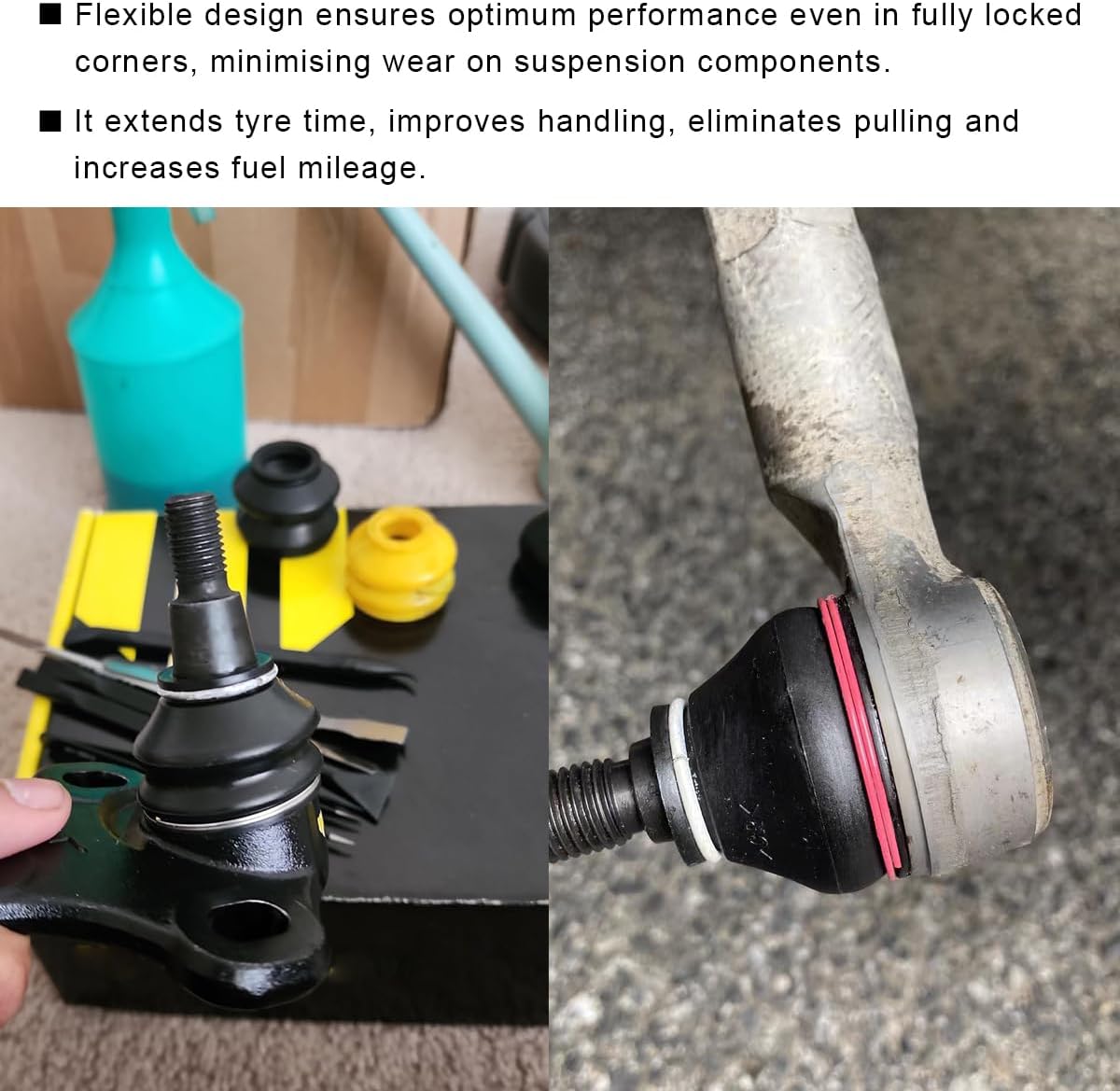 6 PCS Ball Joint Tie Rod Boot, Flexible Rubber Turn to Rod Arm Ball Joint He Dust Protection Cover Track Rod End Set, Car Suspension Steering Parts Accessories for Most Vehicles - Image 5