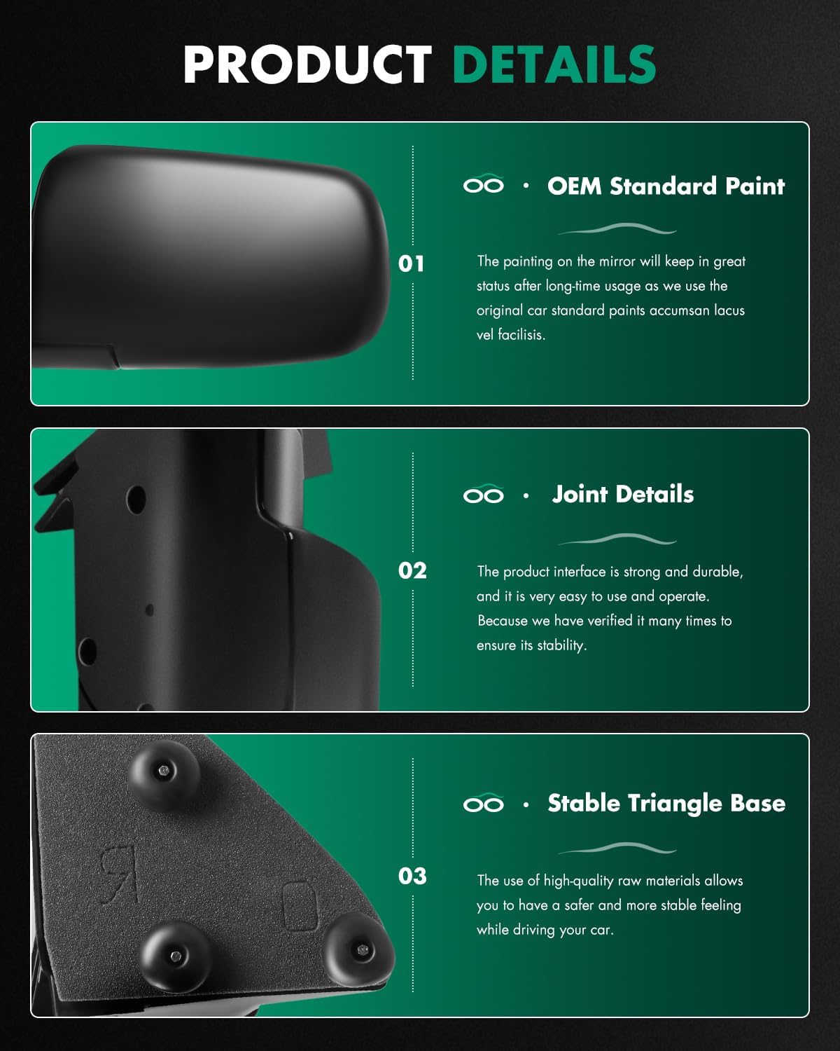 SCITOO Side View Mirrors Fit for 1988-1999 For Chevy C1500 C2500 C3500 For Chevy K1500 K2500 K3500 1995-2000 For Chevy Tahoe Manual Folding justment 15036360 GM1321122, GM1320122 - Image 4