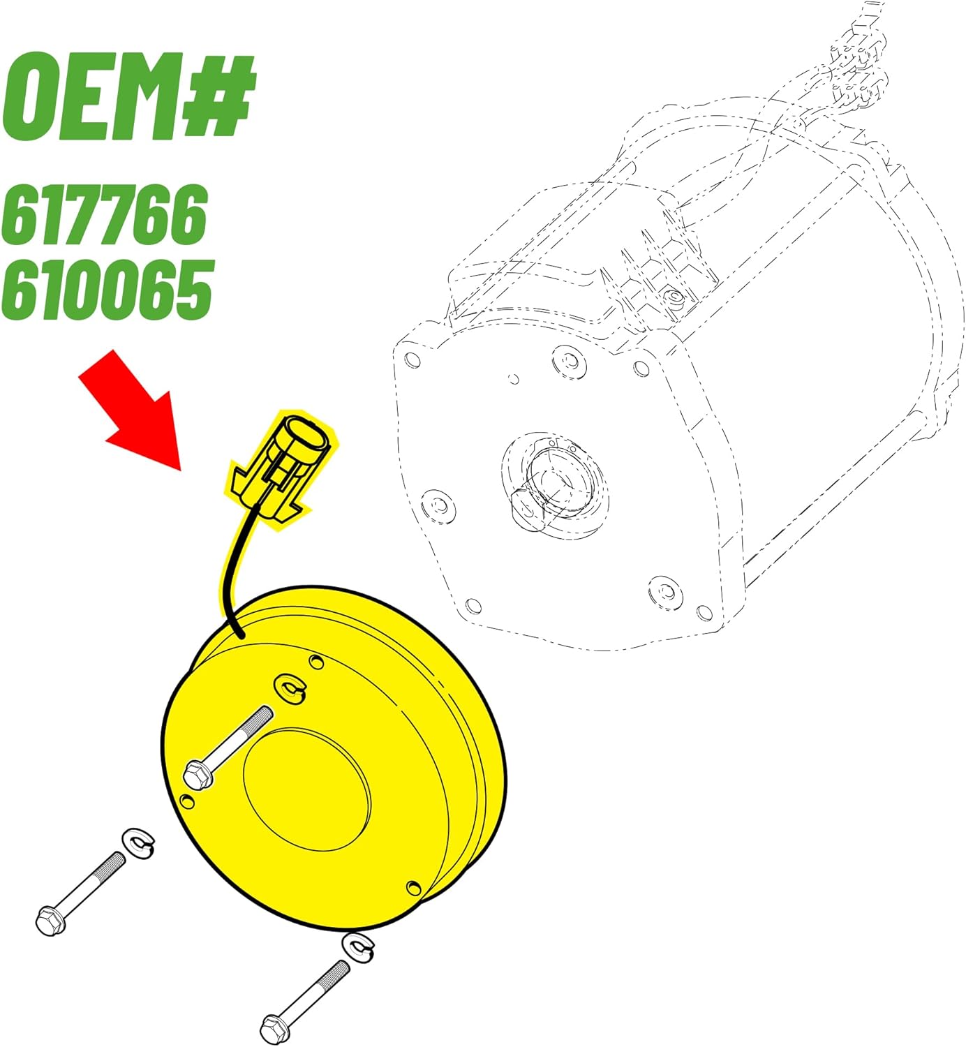 10L0L 2025 Upgred Golf Cart Motor Brake for EZGO RXV 2011-up 48V Electric, Replace OEM# 617766 - Image 3