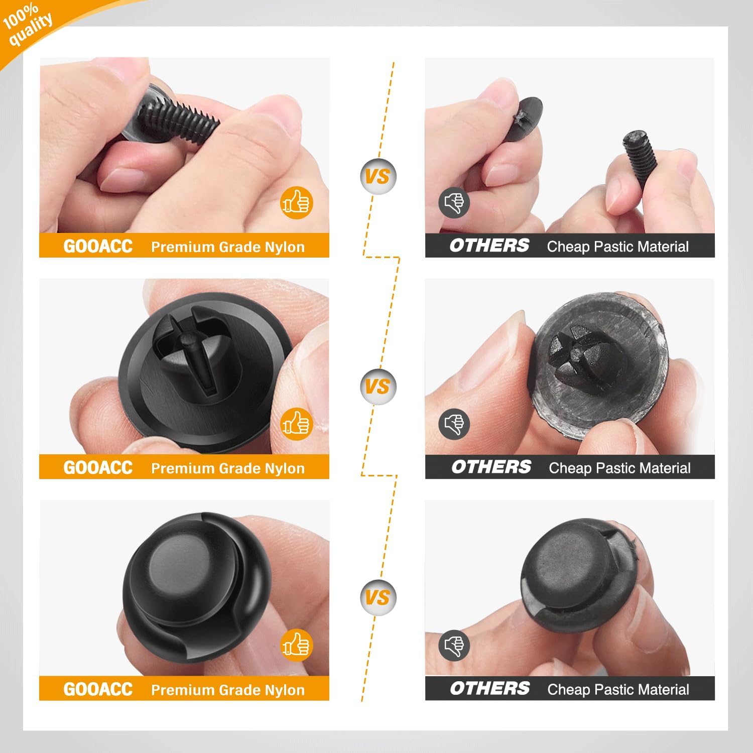 GOOACC 240PCS Bumper Retainer Clips Car Plastic Rivets Fasteners Push Retainer Kit 12 Popular Sizes Auto Push Pin Rivets Set -Door Trim Panel Fender Clips for GM Ford Toyota Honda Chrysler - Image 3