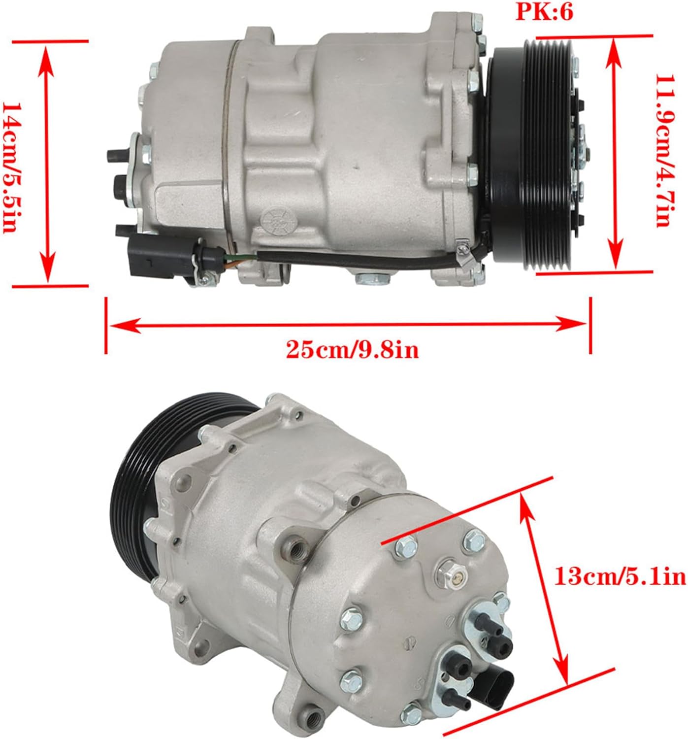 A/C Compressor Replacement for Golf 2001-2005 Replacement for 1J0820803F Replacement for 1J0820803G - Image 4