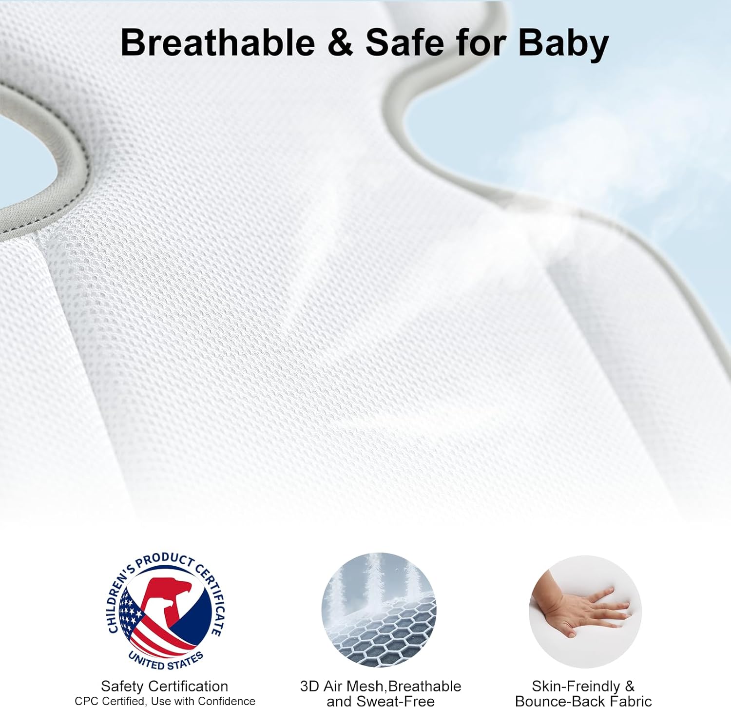 AMACOOL Baby Stroller Cooling P, 3D Breathable Carseat Cooling P with 2 Built-in Blower, Max 10H Ventilation 3 Speeds 10000mAh Rechargeable Cooling Mat Liner for Toddler Baby Summer Essentials - Image 6