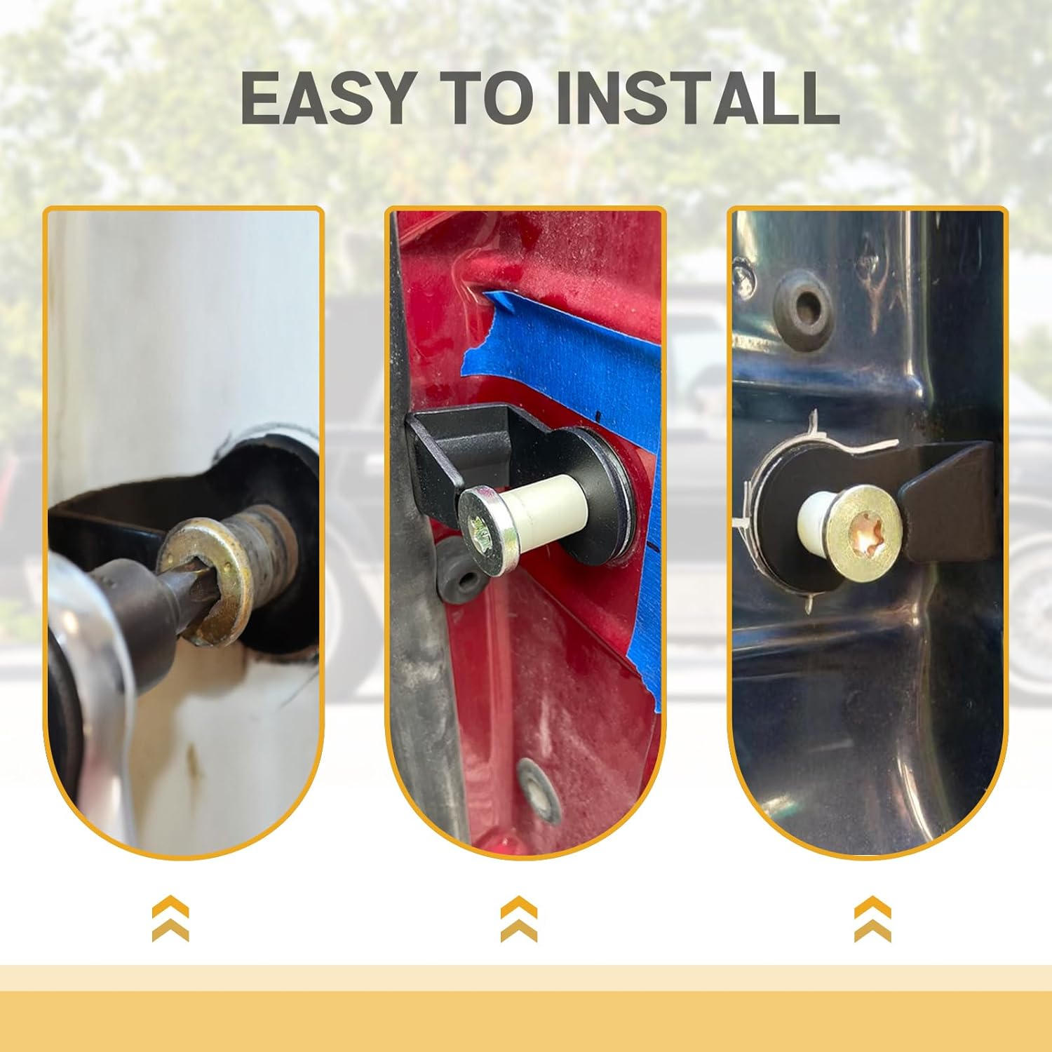 2 Pack Door Striker Bolts Set Includes Bushing Compatible with 1980-1997 Ford / 1987-89 Lincoln / 1981-90 Mercury Door Latch Lock Striker Bolts Replace E9AZ5422008A / 38448 - Image 5