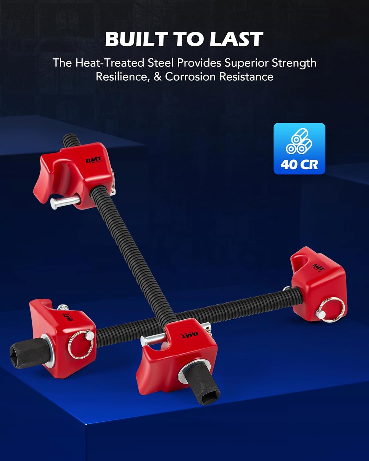 Orion Motor Tech 2pc Macpherson Strut Spring Compressor Tool Set with 10.5" Range, Heavy Duty Coil Spring Compressor Tools with 1/2" Square Drive, 13/16" Hex Strut Compressors for Car Truck, Red - Image 5