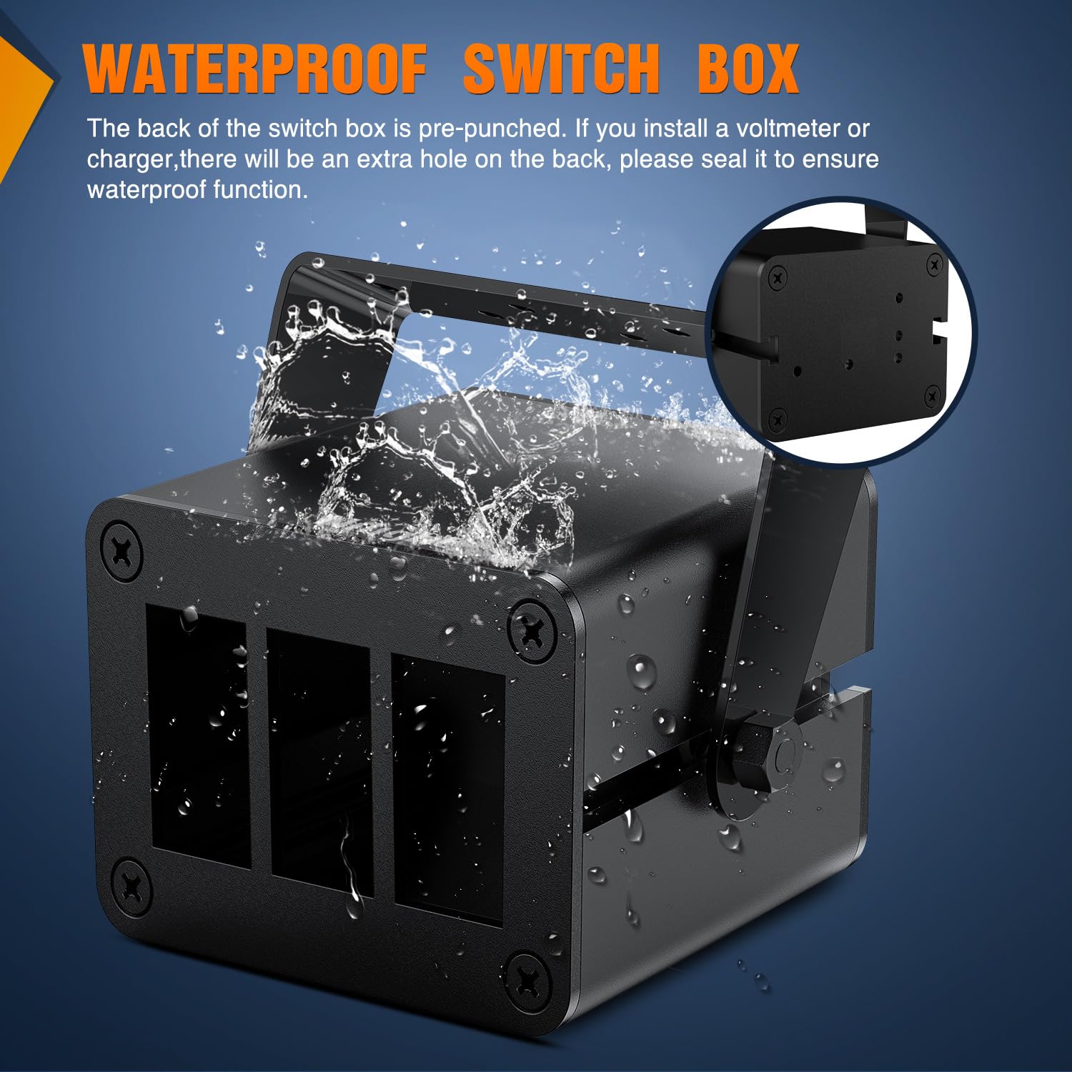 Nilight 3 Gang Rocker Switch Box 3 Holes Panel Detachable Installation Housing Waterproof Aluminum Rotatable Mount Bracket 12V 24V DIY Toggle Switches Voltmeter USB Socket for Boats Cars RVs Trucks - Image 5