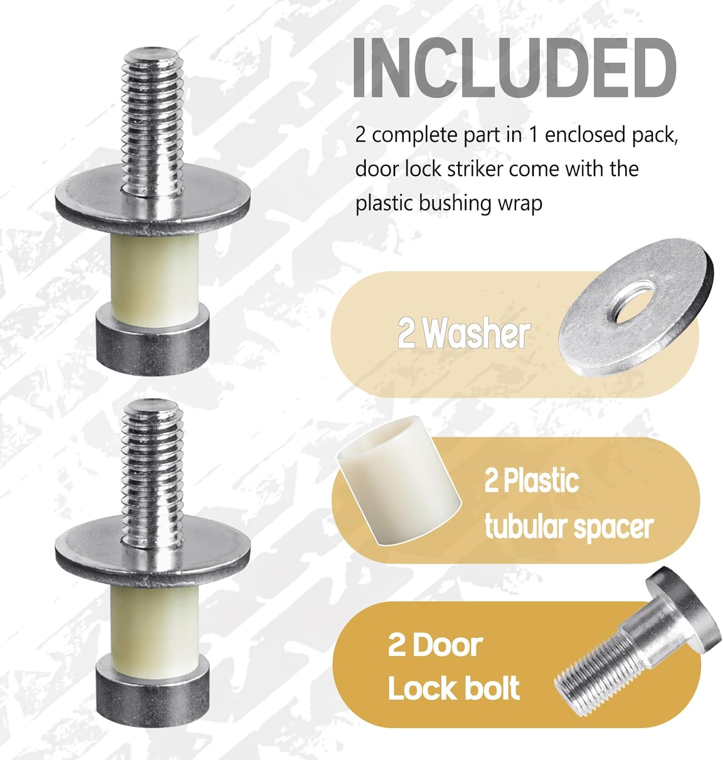 Door Lock Striker 38420 Compatible with Door Latch Bolts for 1971-1991 GMC Truck Door Bolt Pin Replace OEM 9601750 - Sold in Pairs - Image 4