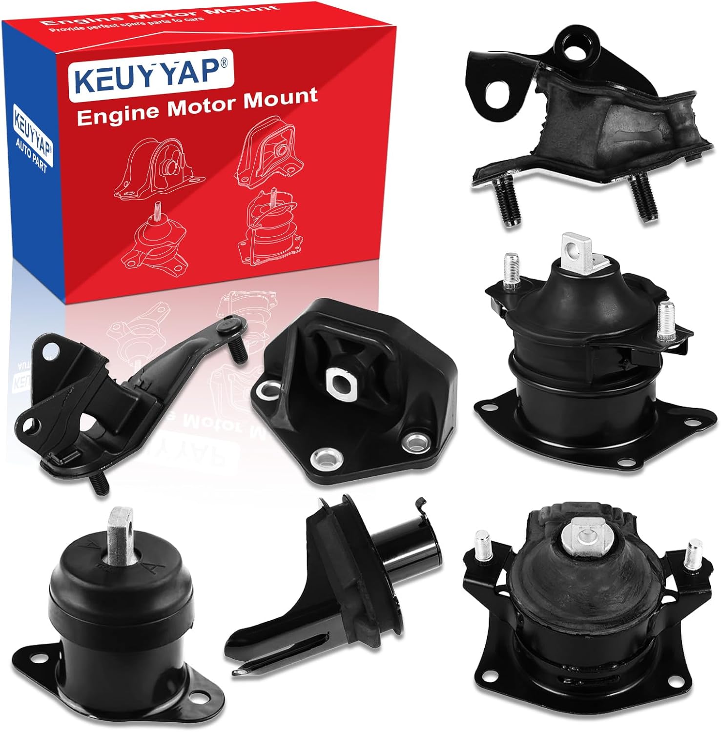7Pcs Engine Motor Mount Compatible with Acura TSX 2.4L 2004-2008 Transmission Mount Set, Replace A4526HY A4517 A4516 A4510 A4509 A4544 A4591