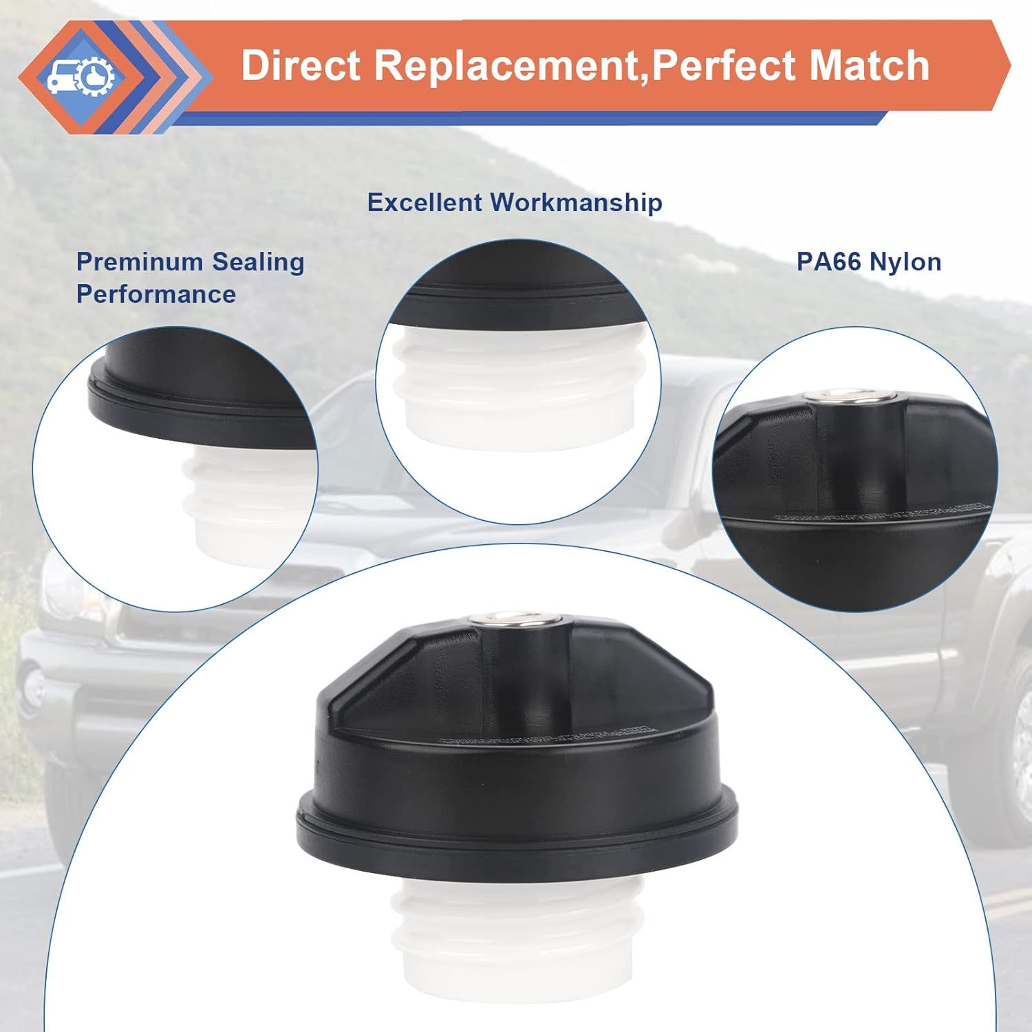 ZONFANT Locking Gas Cap W/2 Keys, Lock Fuel Cap Compatible With Chevy Honda Nissan Acura Mazda Cillac GMC Vehicle 4Runner FJ Cruiser Silvero Camaro And More, Replace#10504 77300-47020 - Image 5