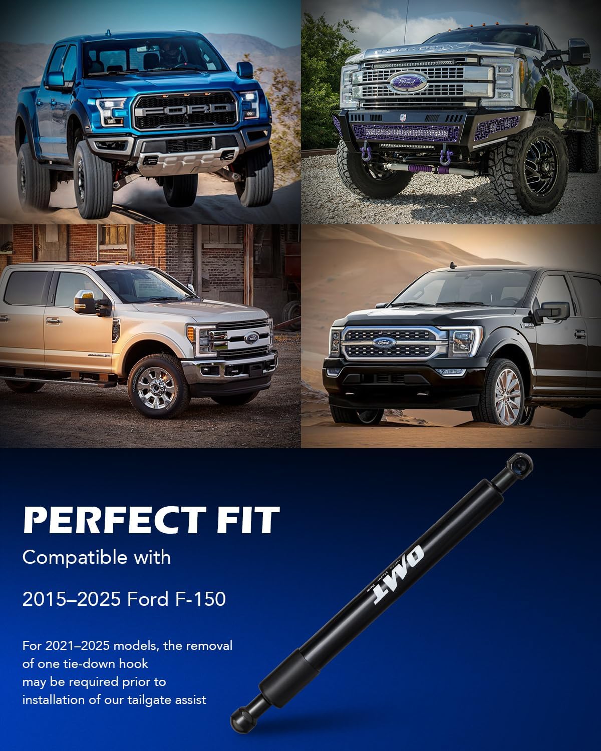 Orion Motor Tech Compatible with 15-25 F150 Tailgate Assist Accessories, Truck Tail Gate Lift Assist Tailgate Shock Compatible with Ford F150 2015 2016 2017 2018 2019 2020 2021 2022 2023 2024 2025 - Image 3