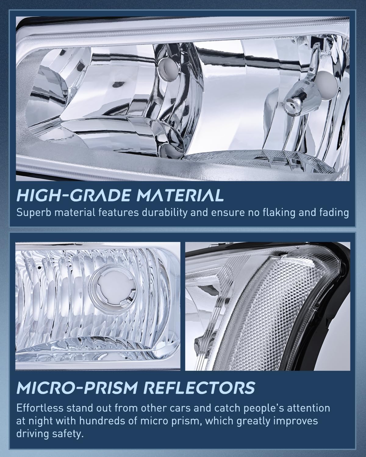 Nilight Helight Assembly for 2003 2004 2005 2006 Chevy Silvero Avalanche 1500 1500HD 2500 2500HD 3500 Chevrolet Pickup Replacement Helamp Housing Bumper Lamp Set - Image 6