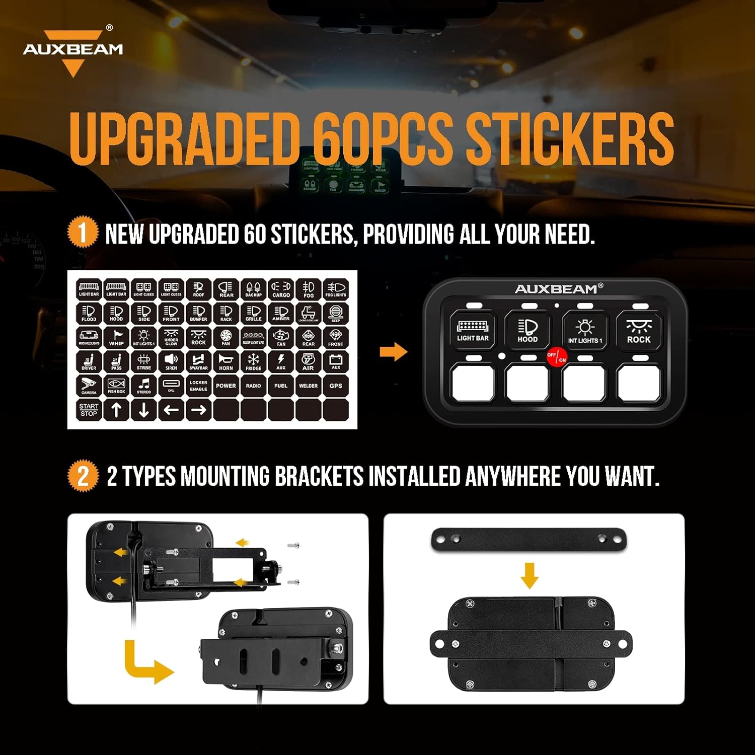 Auxbeam 8 Gang Switch Panel GB80 Universal Circuit Control System Relay Box Automatic Dimmable Panel Switch Box LED On-Off Switch Pod Universal for Car Truck Offro ATV SUV - Green, 2 Years Warranty - Image 6