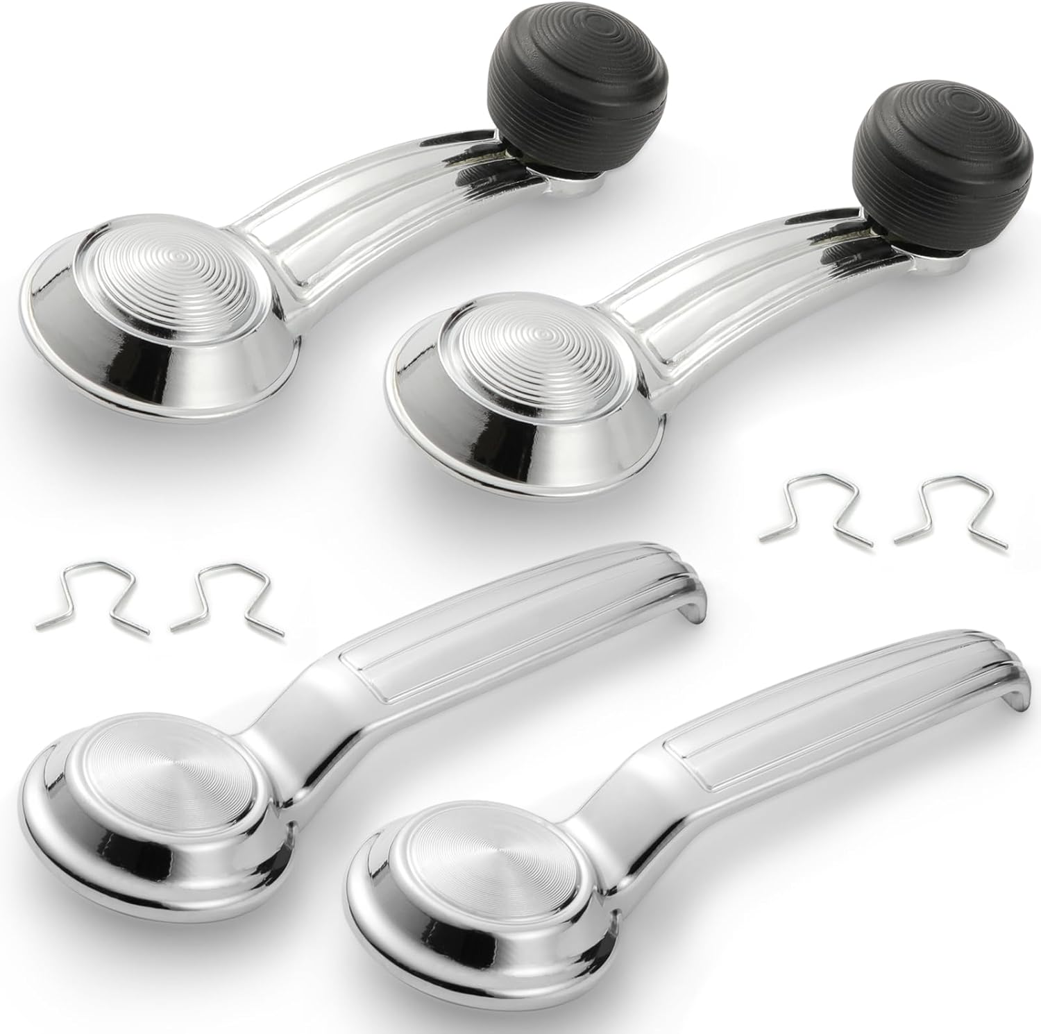 Window Crank Handle & Interior Door Handle Set for 1967-1996 Buick/Chevrolet/GMC Trucks SUVs Models,Chrome,Set of 4