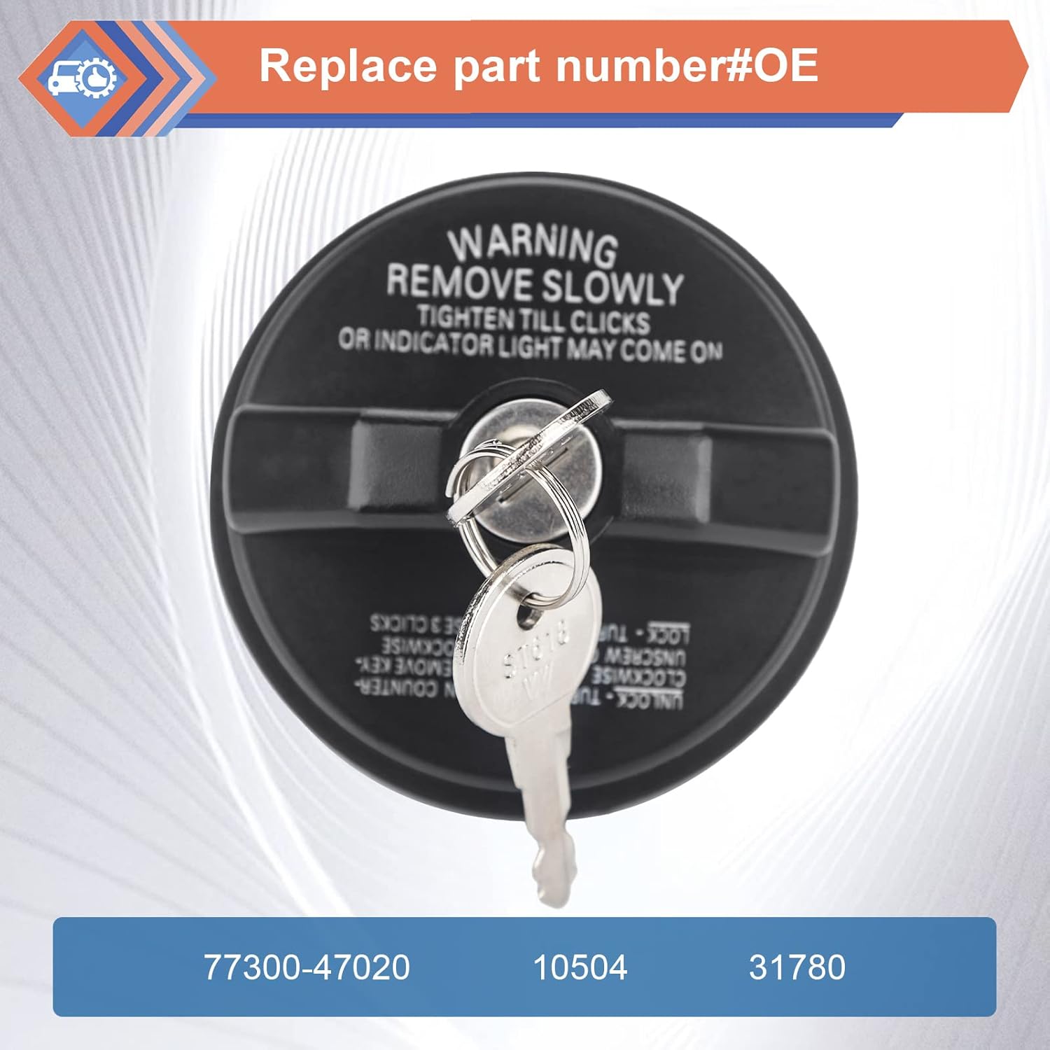 ZONFANT Locking Gas Cap W/2 Keys, Lock Fuel Cap Compatible With Chevy Honda Nissan Acura Mazda Cillac GMC Vehicle 4Runner FJ Cruiser Silvero Camaro And More, Replace#10504 77300-47020 - Image 2