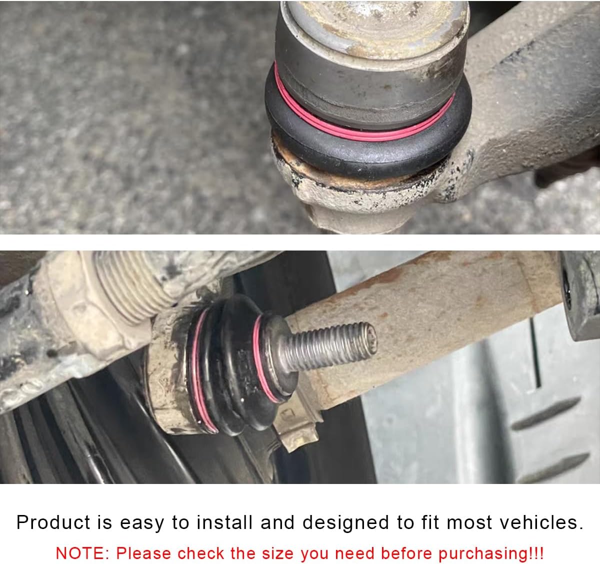 6 PCS Ball Joint Tie Rod Boot, Flexible Rubber Turn to Rod Arm Ball Joint He Dust Protection Cover Track Rod End Set, Car Suspension Steering Parts Accessories for Most Vehicles - Image 6