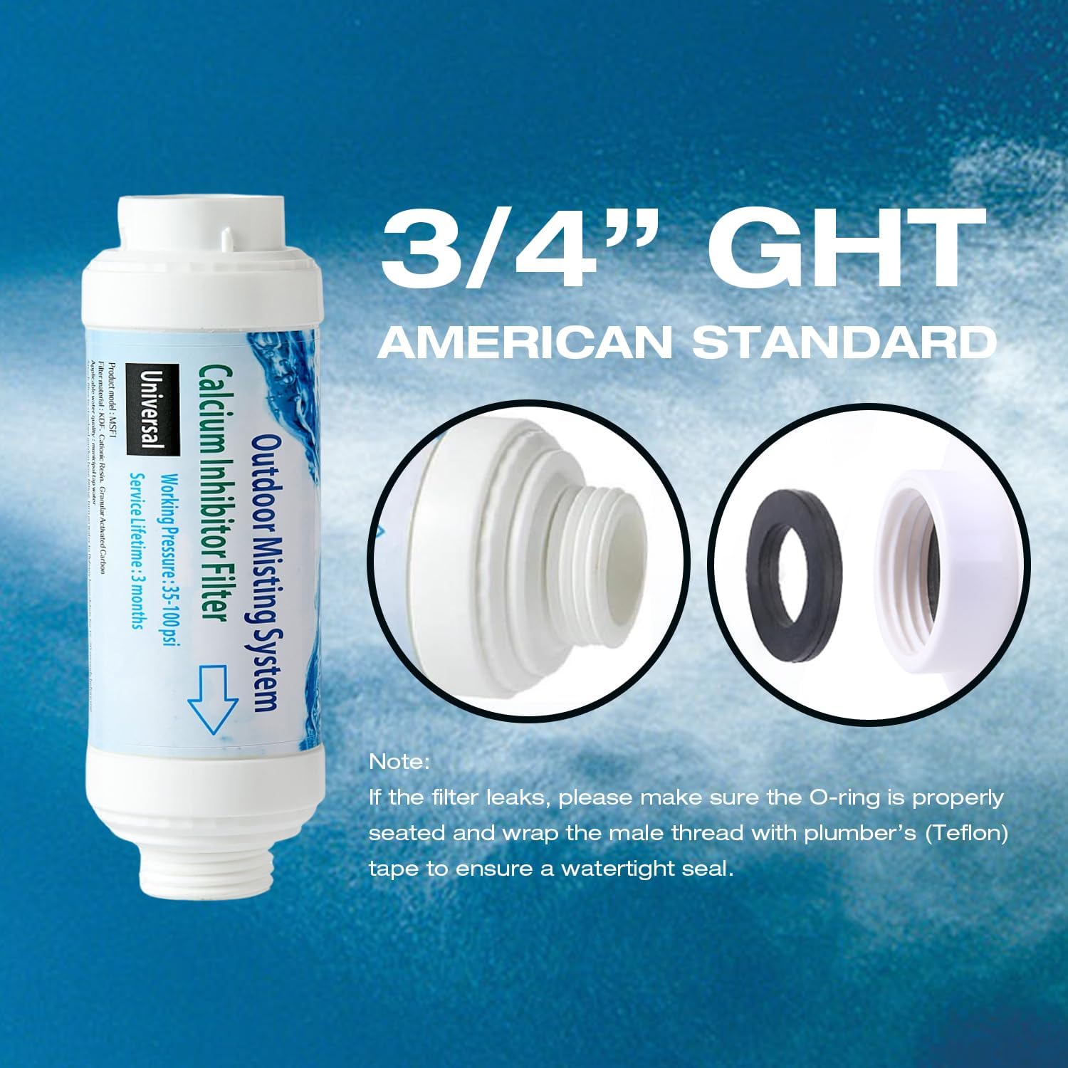 H&G lifestyles Misting System Calcium Inhibitor Filter for Patio Misters Inline Water Filter Effectively Reduce Hard Water Spots, Soften Water, Upgred Formula - Image 6