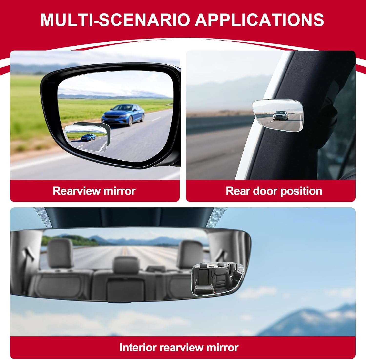 LivTee Blind Spot Car Mirror, HD Glass Frameless Convex Side Mirror Blindspot, Wide Angle Rear View Mirrors for SUVs, Trucks and RVs - Car Accessories - Image 6