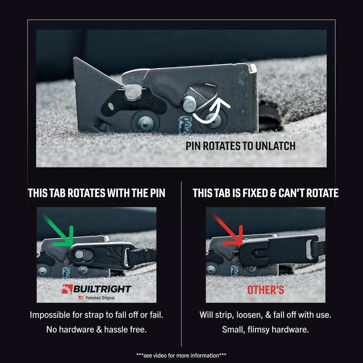 BuiltRight Industries Rear Seat Release for 2009–2025 Ford F-150, F-250, F-350, F-450 & Raptor – SuperCab & SuperCrew - The Original, Me in USA - Image 2