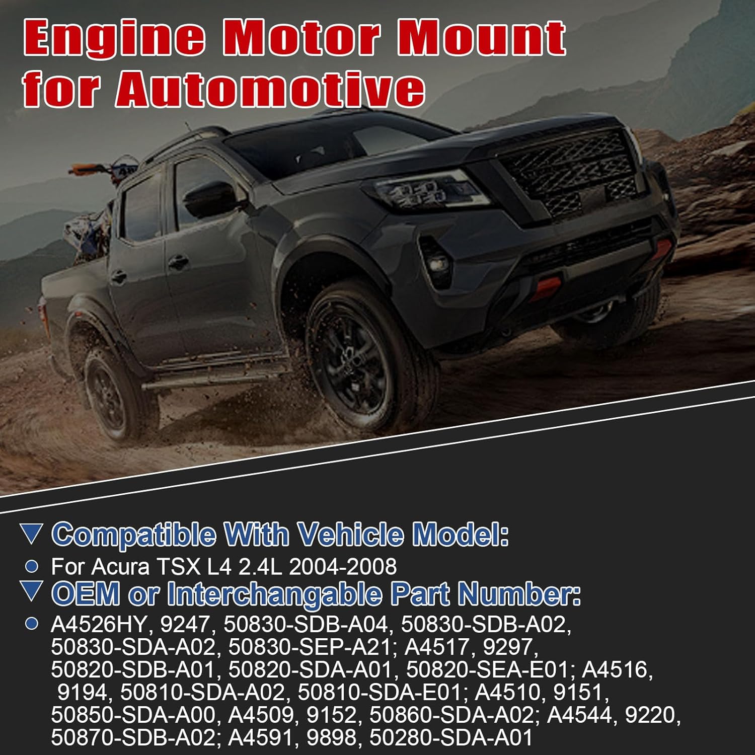 7Pcs Engine Motor Mount Compatible with Acura TSX 2.4L 2004-2008 Transmission Mount Set, Replace A4526HY A4517 A4516 A4510 A4509 A4544 A4591 - Image 3