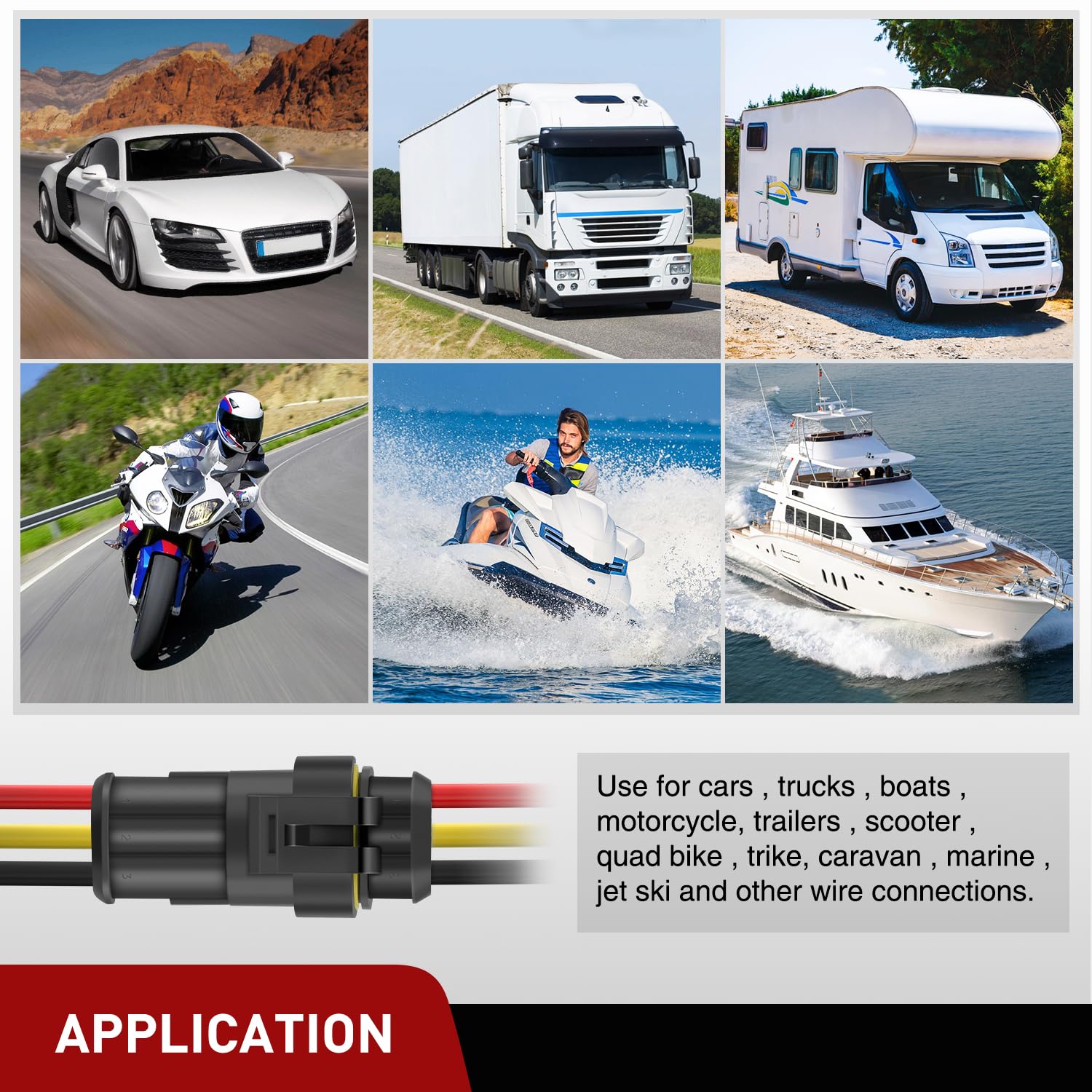 Nilight 622PCS 1 2 3 4 5 6 Pin Electrical Connector Plug Male Female Terminal Wire Connectors Waterproof Quick Connect Set for Car Truck Motorcycle Marine Boat 43 Sets - Image 6