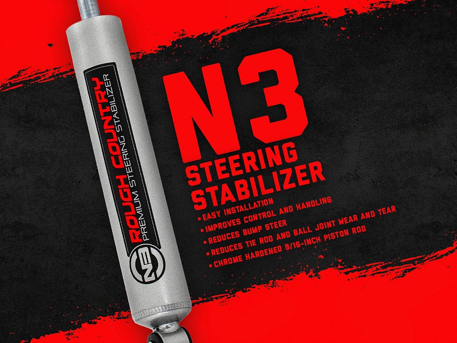 Rough Country N3 Steering Stabilizer for Jeep TJ, YJ, XJ, ZJ & GM - 8731730 - Image 3