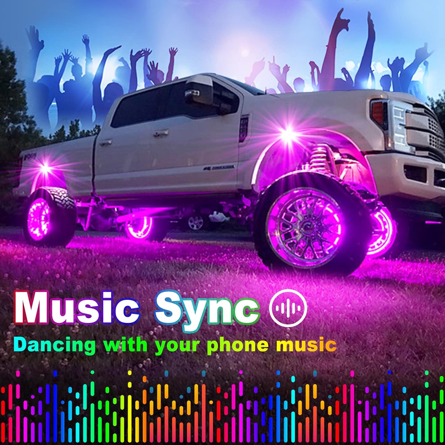 YiLaie Rock Lights for Trucks, 8 Pods RGB LED Rock Lights with APP/Remote Control & Music Mode, High Bright Multilcolor Waterproof IP68 Rock Neon Light Kits for Pickup Off Ro RZR SUV ATV UTV Car - Image 2