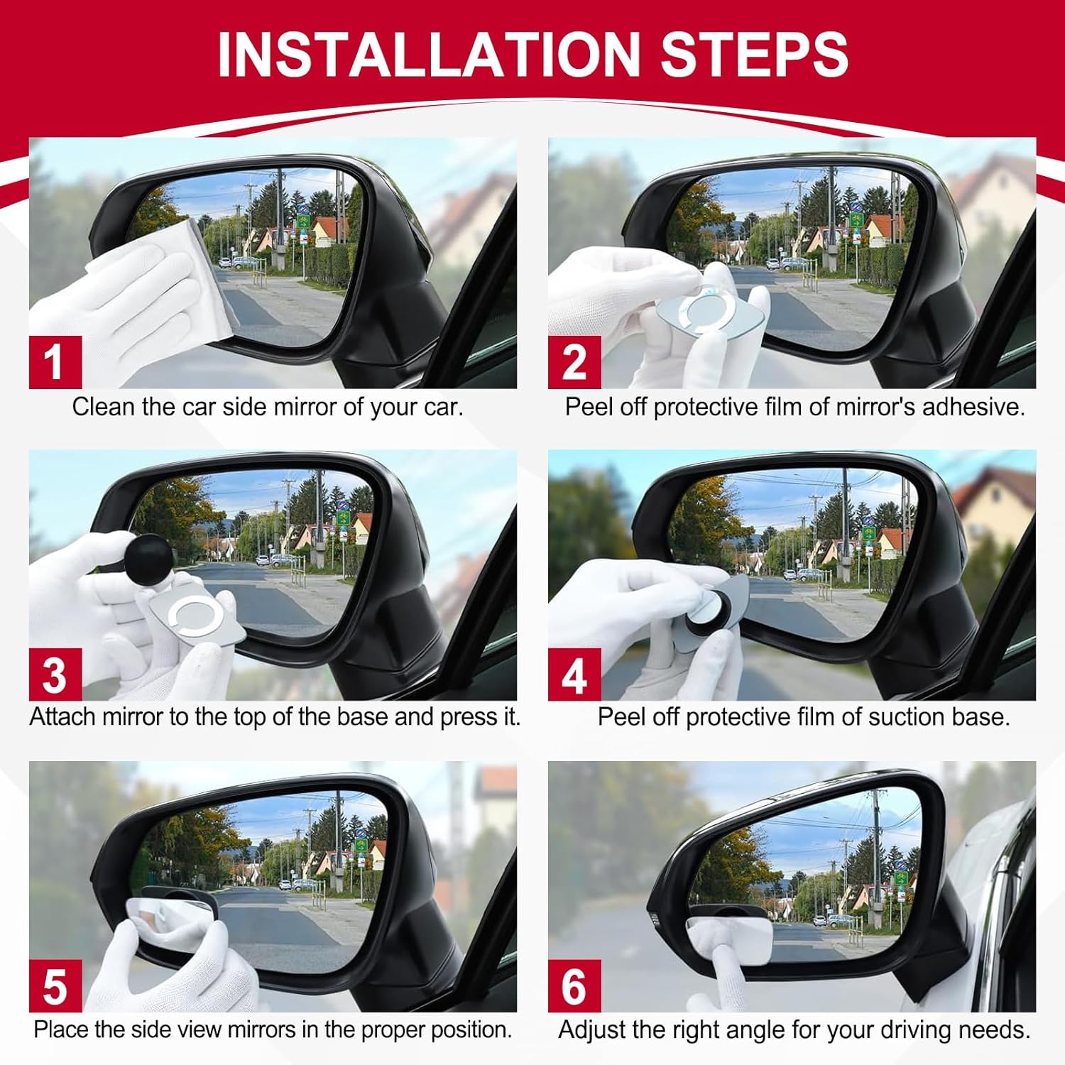 LivTee Blind Spot Car Mirror, HD Glass Frameless Convex Side Mirror Blindspot, Wide Angle Rear View Mirrors for SUVs, Trucks and RVs - Car Accessories - Image 4